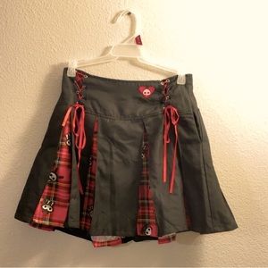 zip/tie up mini skirt